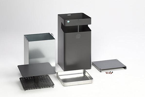 VAR Abfall/Ascher, mit Dach, Volumen 72 l, eisenglimmer