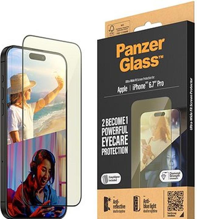 Actual product image PanzerGlass Eyecare Screen Protection Ultra-Wide Fit (1 pcs., Apple iPhone 15 Pro Max)