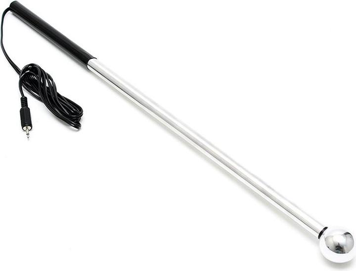 Actual product image Rimba Electrosex Intruder Long Plug Dildo Bipolar Silver