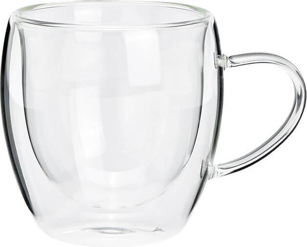 G. Wurm Mug Double-Walled Glass Transparent (W/H/D) 12x9x8cm 250ml (250 ml, 1 x)