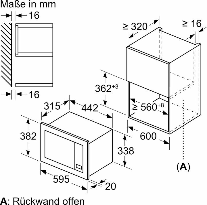 Actual product image Bosch Series 2, built-in microwave, black, BFL623MB4