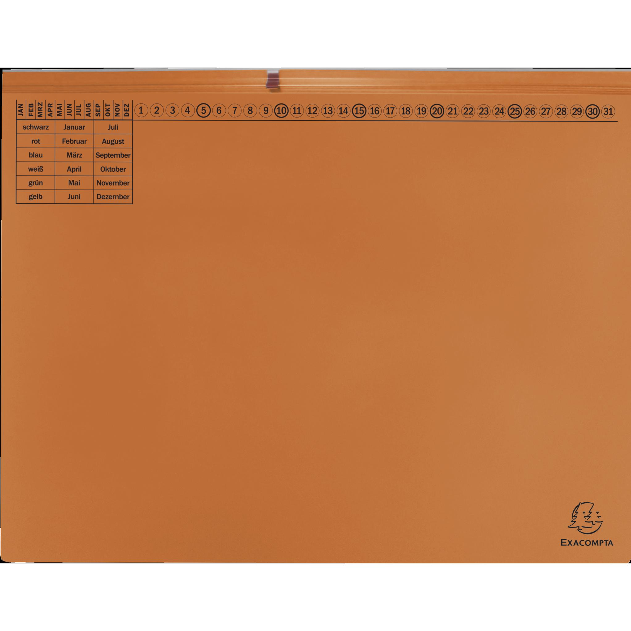 Exacompta, Mappe, 25 Hängehefter Exaflex Karton orange 2 x kaufmännische Heftung (A4, 200 x)