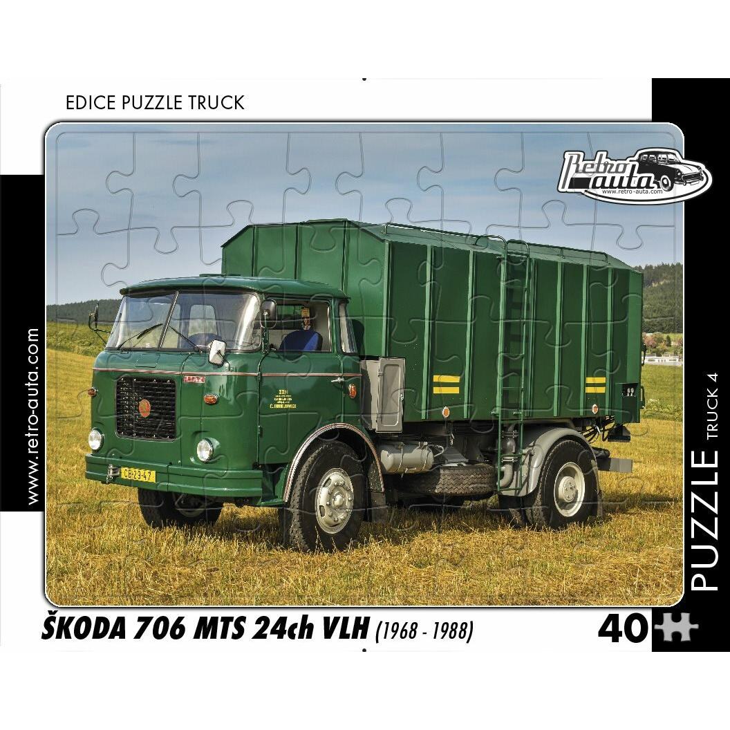 Retro-auta Puzzle TRUCK Ä.4 Å koda 706 MTS 24ch VLH (1968-1988) 40 Stück