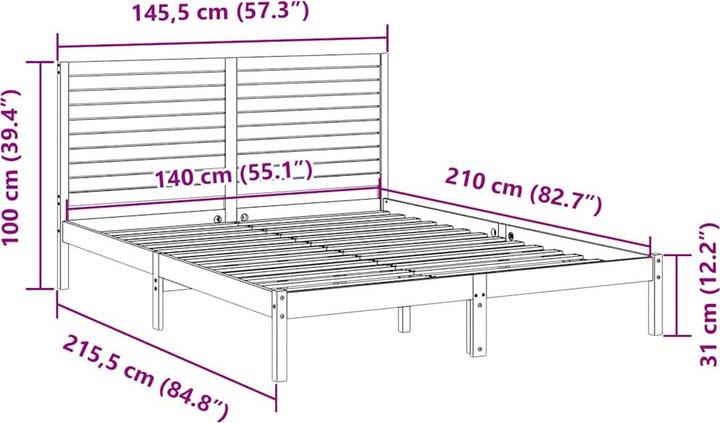 Actual product image vidaXL Bettrahmen (140 x 210 cm)