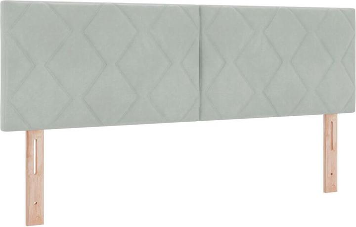 Produktbild VidaXL Boxspringbett mit Matratze Hellgrau 140x200 cm Samt (140 x 200 cm)
