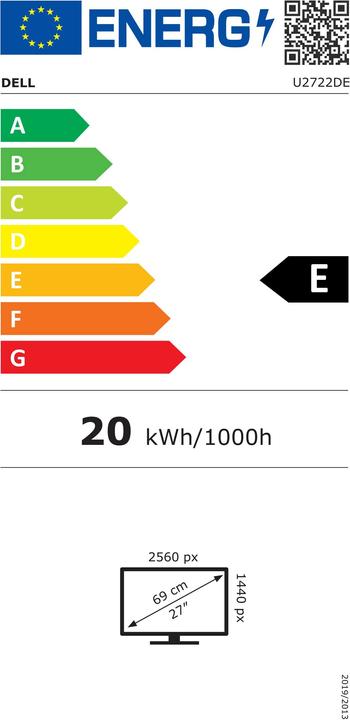 Energie-Label Dell U2722DE (27 Zoll) Pixel Quad HD LCD (2560 x 1440 Pixel, 27")