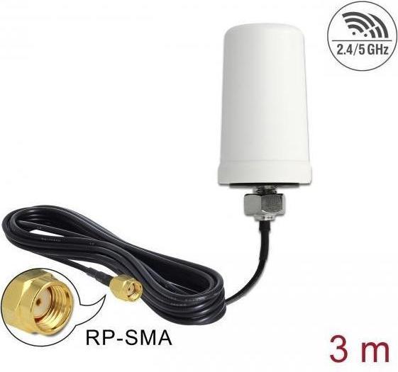 Produktbild Delock Outdoor WLAN Antenne, IP67, 3m Kabel (WLAN)