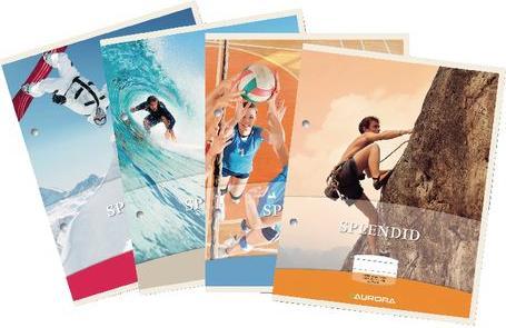Actual product image Aurora Notebook Splendid Glued DIN A4 Squared Paper Coloured assorted 10 mm (210 x 297 mm, Checked)