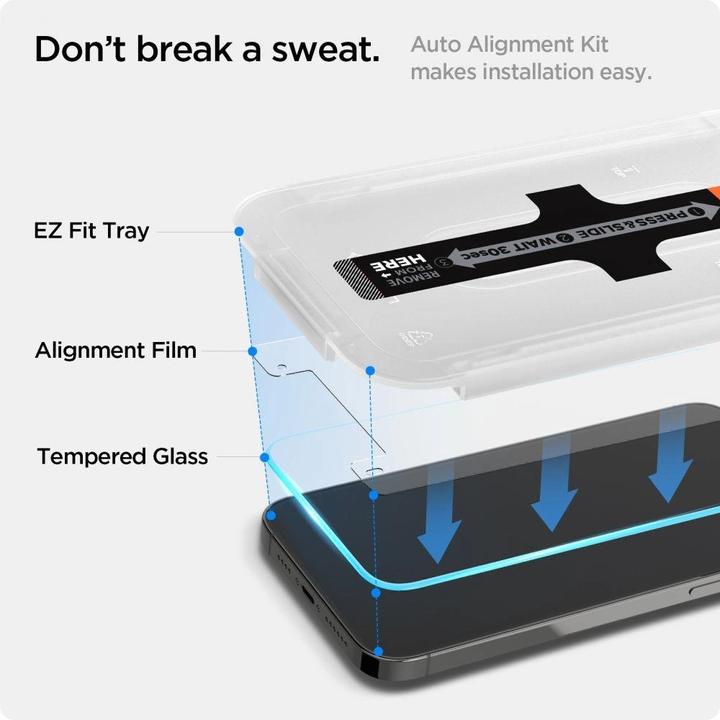 Productafbeelding Spigen Glass.tR EZ Fit (2 Stuk, Apple iPhone 14, Apple iPhone 13, Apple iPhone 13 Pro)