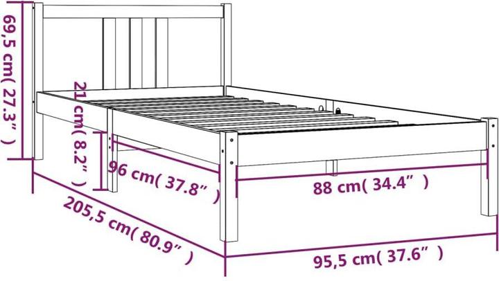 Image du produit vidaXL Bettrahmen (90 x 200 cm)
