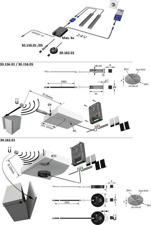 Immagine prodotto Halemeier Sensori di contatto porta IR per MultiSwitch2 Master 12 / 24 / 230 V
