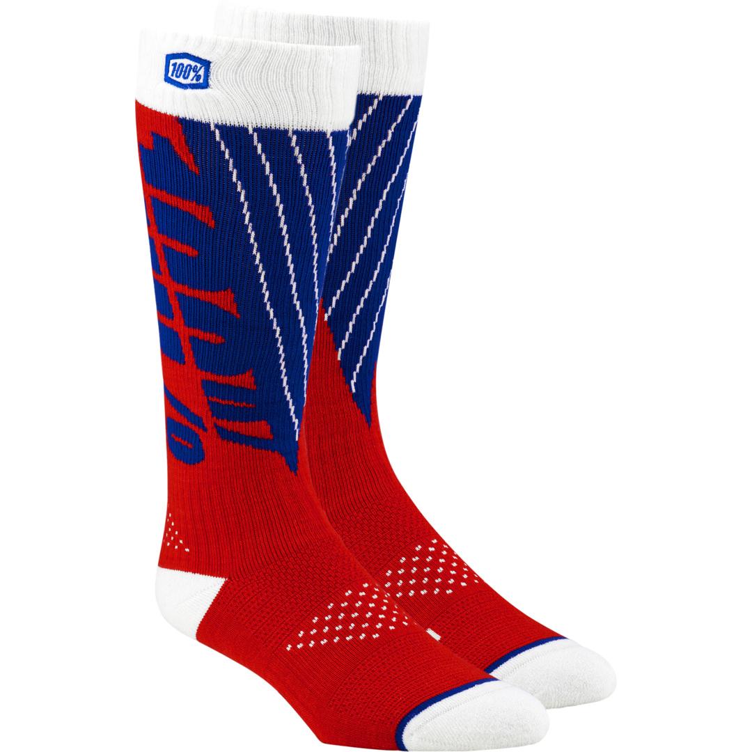 100%, Herren, Sportsocken, Socken Torque Comfort Moto (S), Rot, Blau