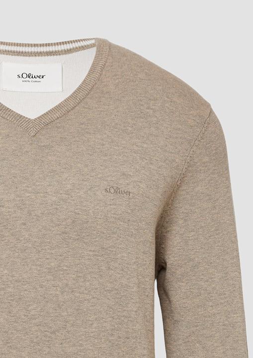 Produktbild S.Oliver Strickpullover Strickpullover mit Logo-Stickerei (L)