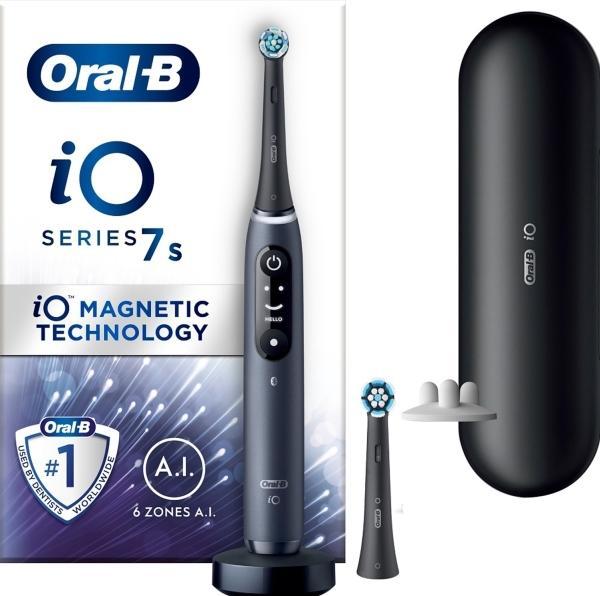 Oral-B Brosse à dents électrique iO Series 7s, noire (Brosse à dents oscillo-rotative)