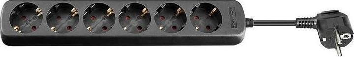 Varia Steckdosenleiste 6-fach Schutzkontakt, schwarz, 1,5m (6x, CEE 7/4, 1.50 m)