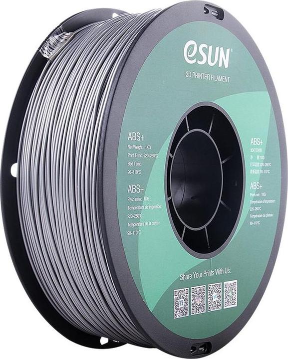 Actual product image eSUN ABS+ 1.75mm Silver 1kg 3D Filament (ABS, 1000 g)