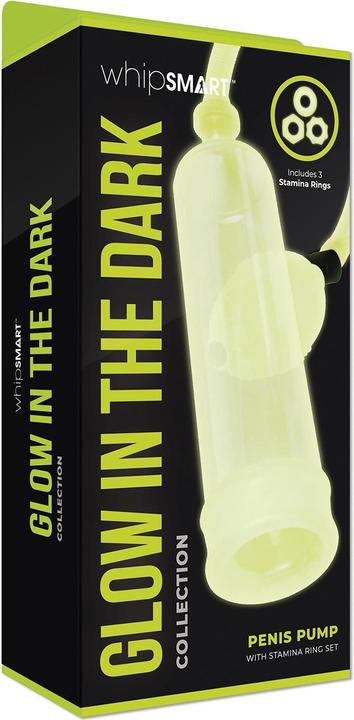 Image du produit Xgen Products Whipsmart Glow In The Dark Penis Pump & Stamina Ring Set Pompka Do Penisa I Zestaw PierÅ'cieni White