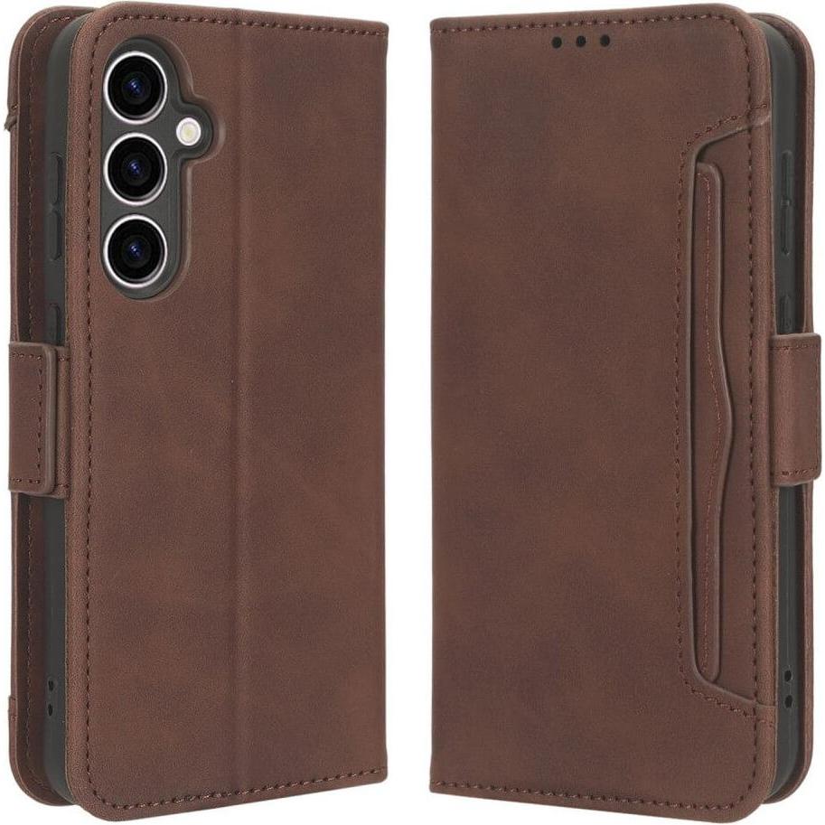 Cover-Discount Galaxy S23 FE - Etui mit vielen Kartenfächer braun (Samsung Galaxy S23 FE), Smartphone Hülle, Braun