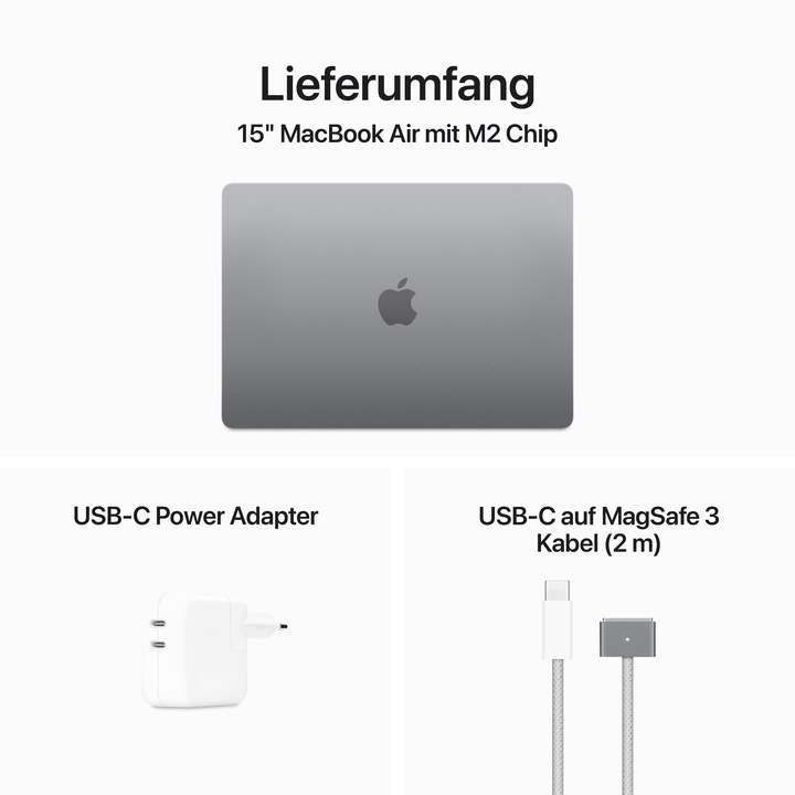 Actual product image Apple MacBook Air – 2023 (15", M2, 16 GB, 512 GB, DE)