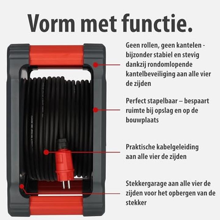 Actual product image Brennenstuhl Professional cable reel with all-round roll-over protection KA 3100 5 IP44 (33 m, 1.50 mm²)
