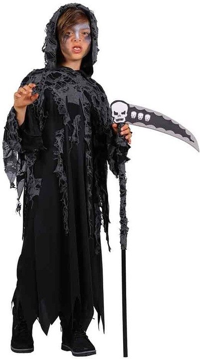 Actual product image Thetru Children's costume Halloween, Death, black (140, 146)