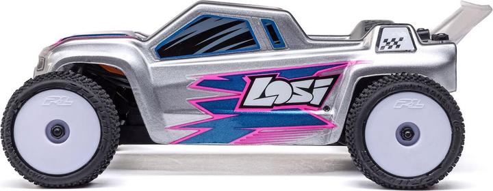 Actual product image Losi Micro-T 2S 1/28 2WD RTR Stadium Truck (Akku & Ladegerät enthalten), Silber (RTR Ready-to-Run)