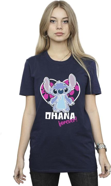 Immagine prodotto Disney Lilo And Stitch Ohana Forever Heart Maglietta Ampia Donna (XL)