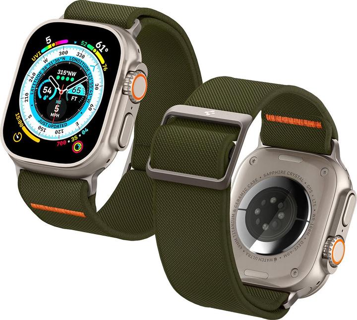 Actual product image Spigen Fit Lite Band for Apple Watch Series 42, 44, 45, 49 mm - khaki (42 mm, 44 mm, 45 mm, 49 mm, Nylon, Fabric, Stainless steel)