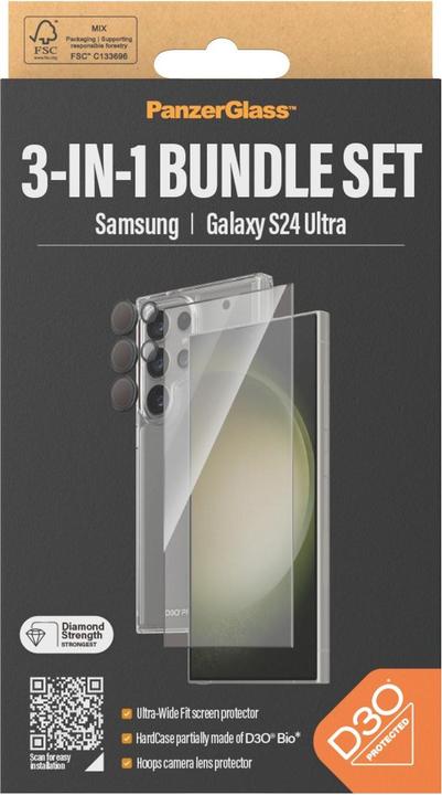 Produktbild PanzerGlass Bundle Ultra Wide FIt Glass + Case + Lens (1 Stk., Samsung Galaxy S24 Ultra)