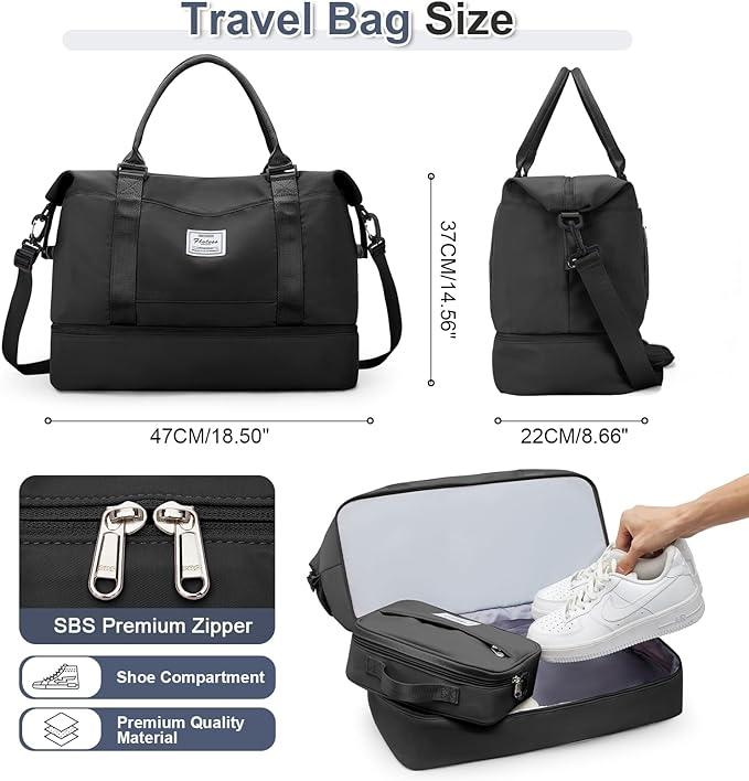 Actual product image Only-Bags.Store 3pcs travelling with a large carry-on bag, a sports bag, and a waterproof luggage