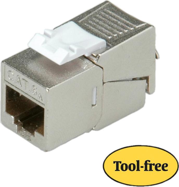 Produktbild Roline C6A Keystone STP180°,werkzeuglos (UTP, CAT6a)