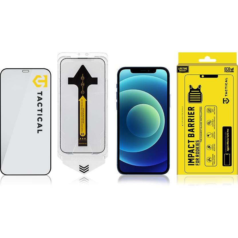Tactical BARRIERA antiurto per esordienti. Vetro protettivo per Apple iPhone 12/12 Pro / telaio di montaggio (Apple iPhone 12, Apple iPhone 12 Pro), P