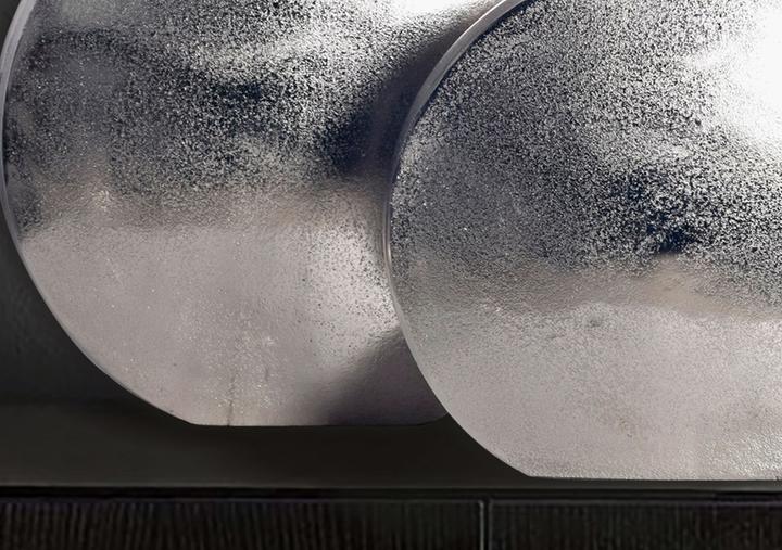 Produktbild FineBuy Vase 2er Set Blumenvase Aluminium Tischvase Dekovase Modern Rund (2x)