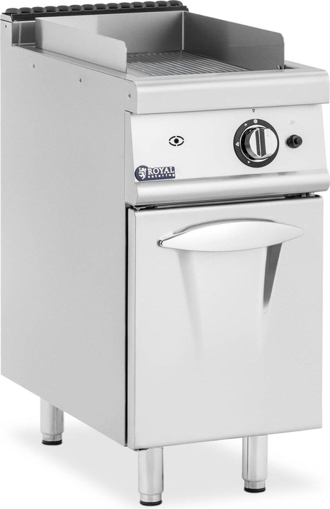 Royal Catering Gas-Grillplatte Unterschrank 6 kW geriffelt Propan/LPG/Erdgas 50 - 300 °C (6 kW)