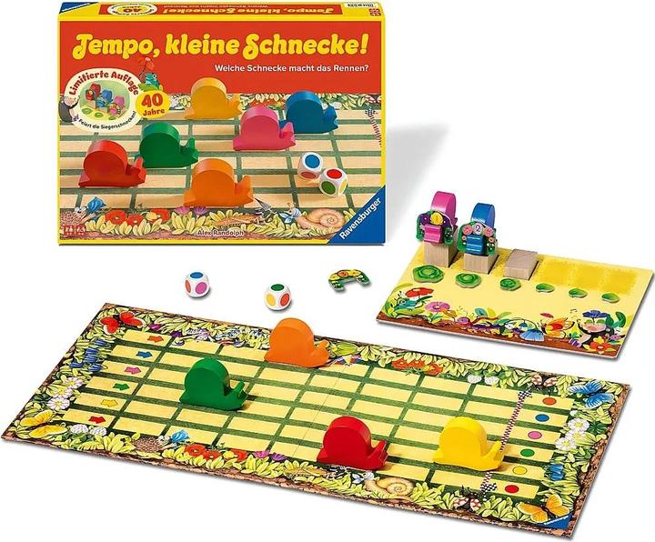Actual product image Ravensburger Kinderspiel 23034 - Tempo little snail 40th anniversary, popular snail race (German, 2 - 6 Players)