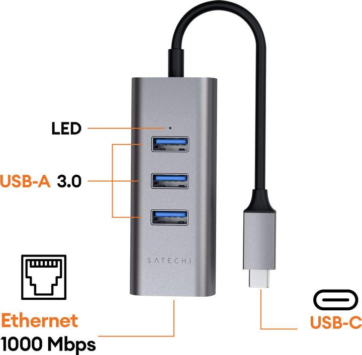 Immagine prodotto Satechi ST-TC2N1USB31AM (USB-C, 4 porte)