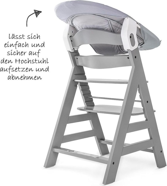 Actual product image Hauck Highchairs Alpha Plus Grey Newborn Set - 4-piece highchair (Highchair)