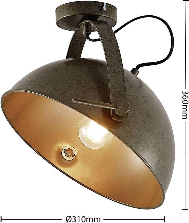 Produktbild Lindby Muriel, Deckenlampe, Halbkugel, dunkelgrau (E27)