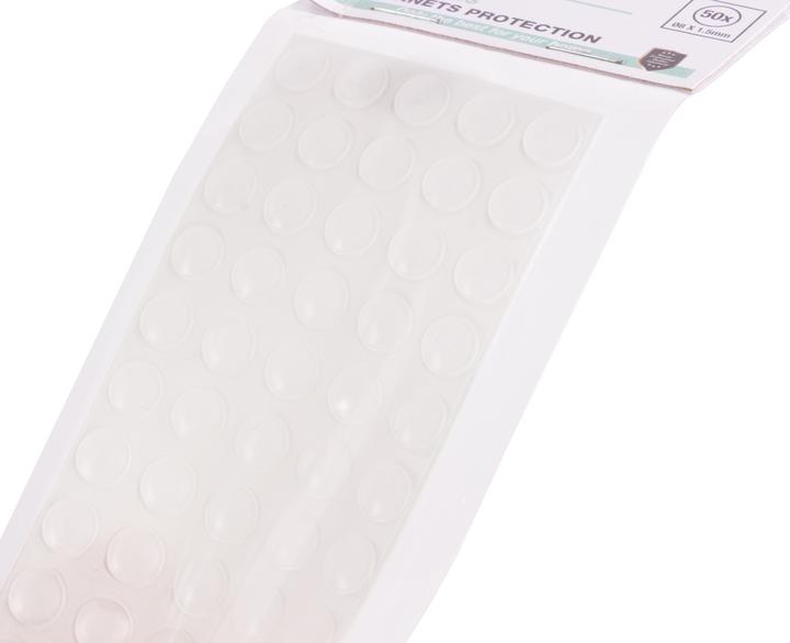Produktbild Benson Home Glas Schutz Pads 50-tlg transparent ø8 x 1,5 mm (Anschlagdämpfer, 50 Stück)