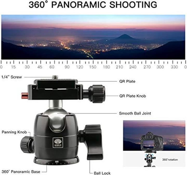 Image du produit Sirui Traveler 5AX avec tête sphérique B-00K (Métal)