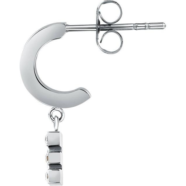 Thumbnail - La Petite Story, Ohrringe, - Single steel earring "E" LPS02AQM73, (Edelstahl)