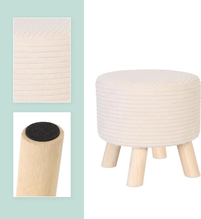 Image du produit Relaxdays Tabouret en corduroy