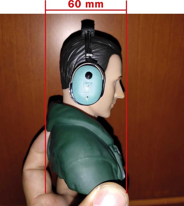 Actual product image Planet-Hobby 1/5-1/4 civil pilot with detachable headset Height 110mm, width 113mm, depth 55mm