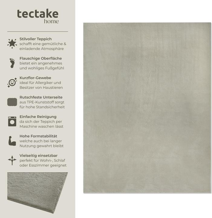 Actual product image tectake Kurzflorteppich Soft Zone (160 x 230 cm)