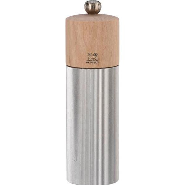 Peugeot Line Holz/Aluminium Salzmühle 18 cm Natur, Pfeffermühle + Salzmühle, Grau, Braun