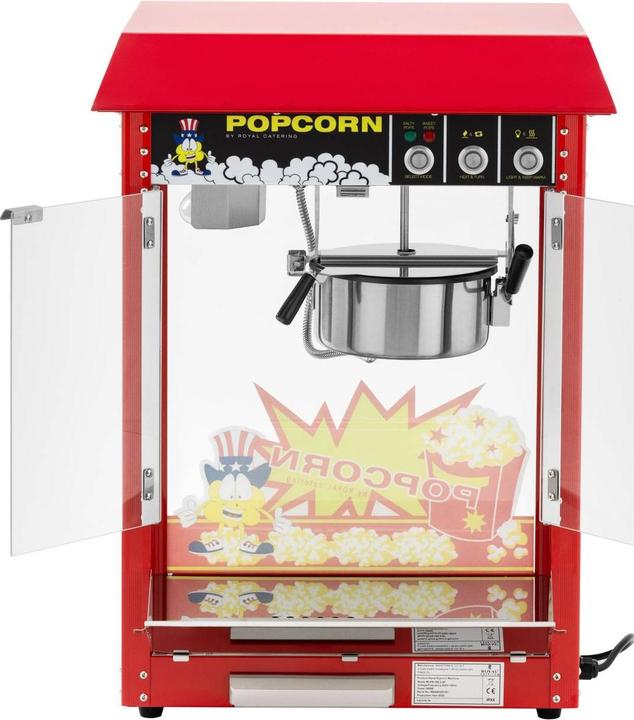 Produktbild Royal Catering Popcornmaschine Popcornmaker Snack-Automat retro 5 - 6 kg/h (16 l/h) 150 / 180 °C0 rot