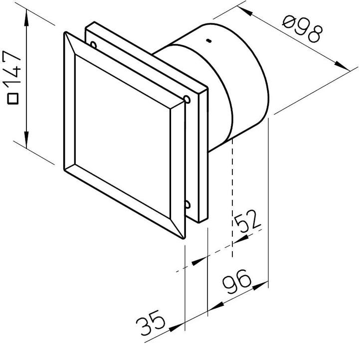 Productafbeelding Helios M1/100 N / C Minivent DN100 tweetraps met uitloop