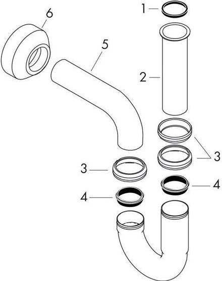 Produktbild hansgrohe HG Röhrensiphon installationsfreundlich chrom (Röhrensiphon, 1 1/4")
