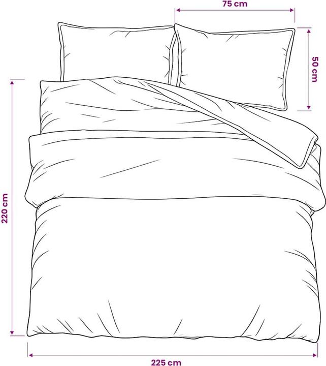 Actual product image vidaXL Bettwäsche Set (Bedding set, 225 x 220 cm, 50 x 75 cm)