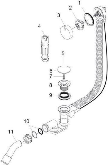 Image du produit hansgrohe HG Garniture d'écoulement et de trop-plein FLEXAPLUS S Set complet, pour baignoires normales chrome (Ensemble de drainage, 1 1/2“)